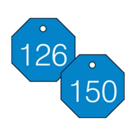 Accuform Engraved Numbered Tags, PF-Cardstock, 1/4 in H x 3-1/4 in W, 25 PK TDG827BU